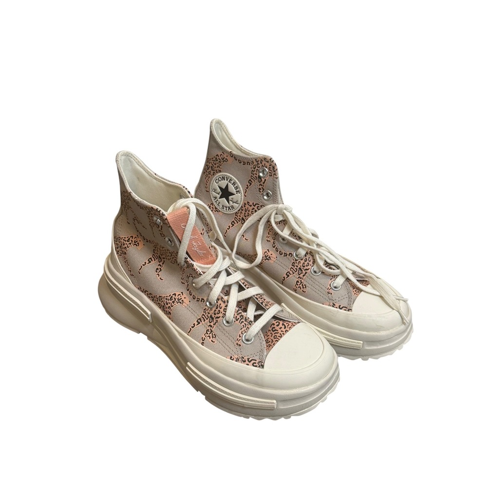 Converse Run Star Legacy CX High Top Platform Sneakers Pink Leopard Print Womens